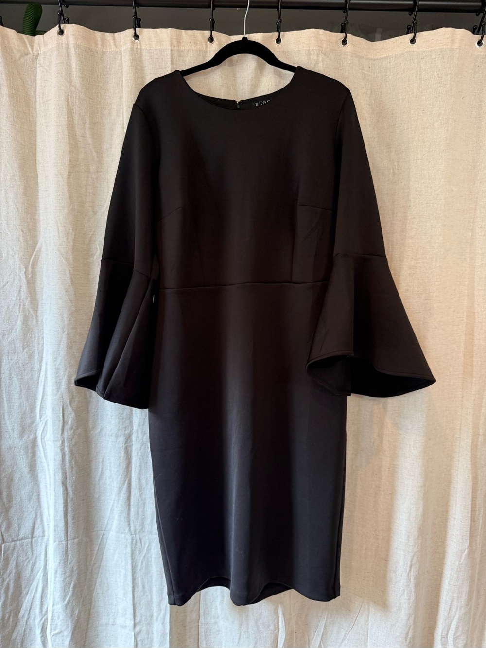 Eloquii Black Bell-Sleeve Sheath Dress